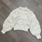 NWOT Women's Cream Embroidered Flowers Thick Knit Jumper Size undefined Photo 0