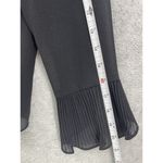 Virgo Petite Women's Button Front Blouse Sheer Glittery Size 6 Ruffle Trim Black Photo 9