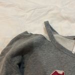 Free People | Distressed Crewneck Sweatshirt Cut Out Shoulders XS Gray 18 Photo 2