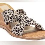 Dolce Vita Naji Knotted Cork Wedge Mule Leopard Satin Tan Size 8.5 Photo 1