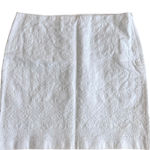 Talbots  Petite White Cotton Embroidered Pencil Skirt Size 8P Career Photo 0