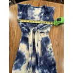 Women’s Tie Dye Stretchy Jumpsuit Open Back Size Small Summer Vacation Party Blue Photo 7