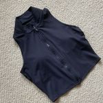 Fabletics NEW Bluebell Midi Sports Bra Full Zip Black Crop Tank Padded XS NWOT Photo 2