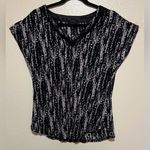 Midnight Short Sleeve Black & Gray Top | Shirt Size M Photo 0
