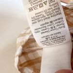 J.Crew  Seersucker Ruffle Neck Mini Dress Size 6 Side Zip Cotton Tan/White Plaid Photo 8