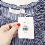 Rachel Parcell [] Scoop Neck Smocked Blue Striped Crinkle Tank Top NWT Size XL Photo 9