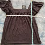 Chaser Black Flutter Sleeve Square Neck Tee Medium Photo 3