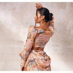 Pretty Little Thing Festival Pastel Marble Boho Fairy Ruched Crop Blouse Long Sleeve 4 / Small NWT Photo 6