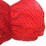Forever 21 Women's Top Red Peplum Sleeveless Blouse Ruffle polka dots S Photo 2