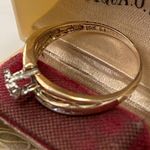 Vintage Solid 10k Yellow Gold Heart Natural Diamond Ring Sz 7.75 White Photo 4