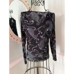 The Limited  Y2K 90s Top M Black Sheer Mesh Whimsy Goth Fairy Grunge Paisley Photo 1