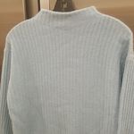 Vince 💕💕 Ribbed Mock Neck Wool Cashmere Blend Sweater ~ Heather Aria Blue M NWT Photo 12