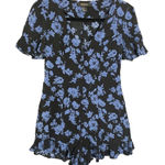 Forever 21 Vintage Floral Playsuit Romper Blue Photo 0