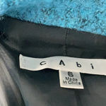 CAbi  186 Jacket Blazer Teal Turquoise Blue Boucle Tweed Wool Blend Size 6 Small Photo 6