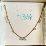 Stella & Dot Gold Dripping in Diamonds Delicate Necklace - - New in Box! Photo 4