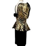 Vintage Cocktail Dress Medium 80s Formal Holiday Party Dress Special Velvet RARE Black Photo 4