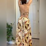 L.I.F.E. Psychadelic print cut out open front backless maxi beach dress, size M Yellow Size M Photo 1