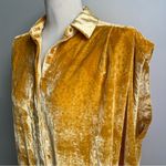 Free People Unworn  Velvet Maxi Top Dress Duster XS Small Yellow Gold Oversized Photo 3