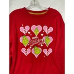 Grinch XOXO Red Sweatshirt Womens Medium NWOT Hearts Graphic‎ Photo 2