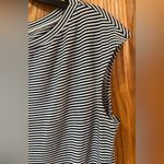St. John  Nautical Stripe Sleevless Cap Sleeve Top Navy‎ Blue & White Size Small Photo 3