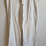 Ci Sono Cream Linen Blend Pull On Straight Leg Pants Womens XL Casual Photo 0