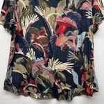 CJ Banks Dark Floral Boho Womens Top 3X Stretch Lightweight Casual Wear V Photo 8
