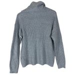 Forever 21  Oversized Cutout Sweater Womens M Gray Cowl V-Neck Ribbed Knit Y2K Photo 2