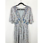 Free People  Lysette Maxi Dress Floral Boho Cottage Romantic Fairy Blue Small Photo 5
