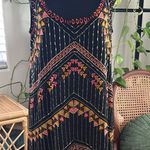 Free People Black Gold Beaded Multicolor Embroidered Open Back Mini Dress Photo 0