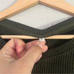 Olive Green Ribbed Knit Top Babydoll Blouse Maternity Casual Comfy Medium Photo 1