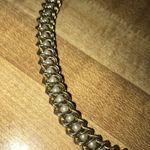 Petite pearl braided gold chain link choker Photo 4