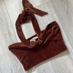 Verge Girl  Halter Tank Top velvet crop womens Brown (size 6) party vacation Photo 0