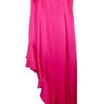 Bardot Revolve Ember Midi Dress Hot Pink High Low Asymmetrical V-Neck Large Sexy Photo 8