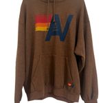 Aviator Nation  Logo Pullover Relaxed Hoodie Chocolate Unisex Californian Size L Photo 2