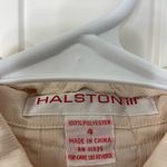 Halston Heritage EUC Vintage Halston III women’s cream silky smooth pleated button high neck‎ top Photo 3