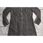 Escada Y2K Denim Suede Tassle Lace Up Back Turquoise Button Detail Dress Sz‎ 42 Blue Size undefined Photo 1