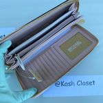 Michael Kors Powder BlushBrown Wristlet Travel Continental Large Wallet Photo 2