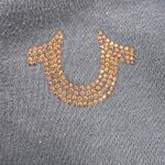 True Religion  Blue Rose Gold Crystal Box Boyfriend Zip Hoodie Sweatshirt Size M Photo 5