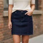 Converse One Star Denim Skirt Womens 8 Blue Jean Dark Wash A Line Mini Boho Size 28 Photo 0