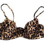 SHADE Show women's bikini top size 34C, leopard print, adjustable straps Black Photo 0