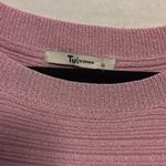 TU WOMAN PINK WITH SILVER METALLIC THREADING SHORT SLEEVE TIE IN CENTER HEM Size M Photo 2