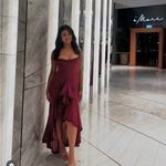 House Of CB  'Gabbi' Wine Front‎ Ruffle Maxi Dres NWOT size XL Photo 7