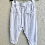 Helmut Lang Elastic Waistband Cropped Capri Pants White Women's Size US 4 Photo 1