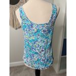 Lilly Pulitzer Blue Melon Fig Monkey Sea Print Ruffle PJs Tank Top Shirt Small Photo 2