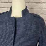 ZARA Basic Long Tweed Textured Peacoat Photo 1