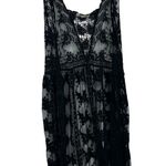 Woven Heart  Black Lace Cardigan Vest Size Medium Boho Grunge Whimsical Photo 4