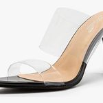 Black stiletto heel w transparent straps Size 9 Photo 0