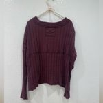 We The Free Free people  Henley ribbed long sleeve shirt burgundy size M Photo 4