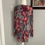 H by Halston  Womens Gray pink floral tunic top size XL NWOT Colorful Photo 3
