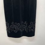 Laura Ashley Vintage Velvet Dress Size 4 Black Embroidery Photo 3